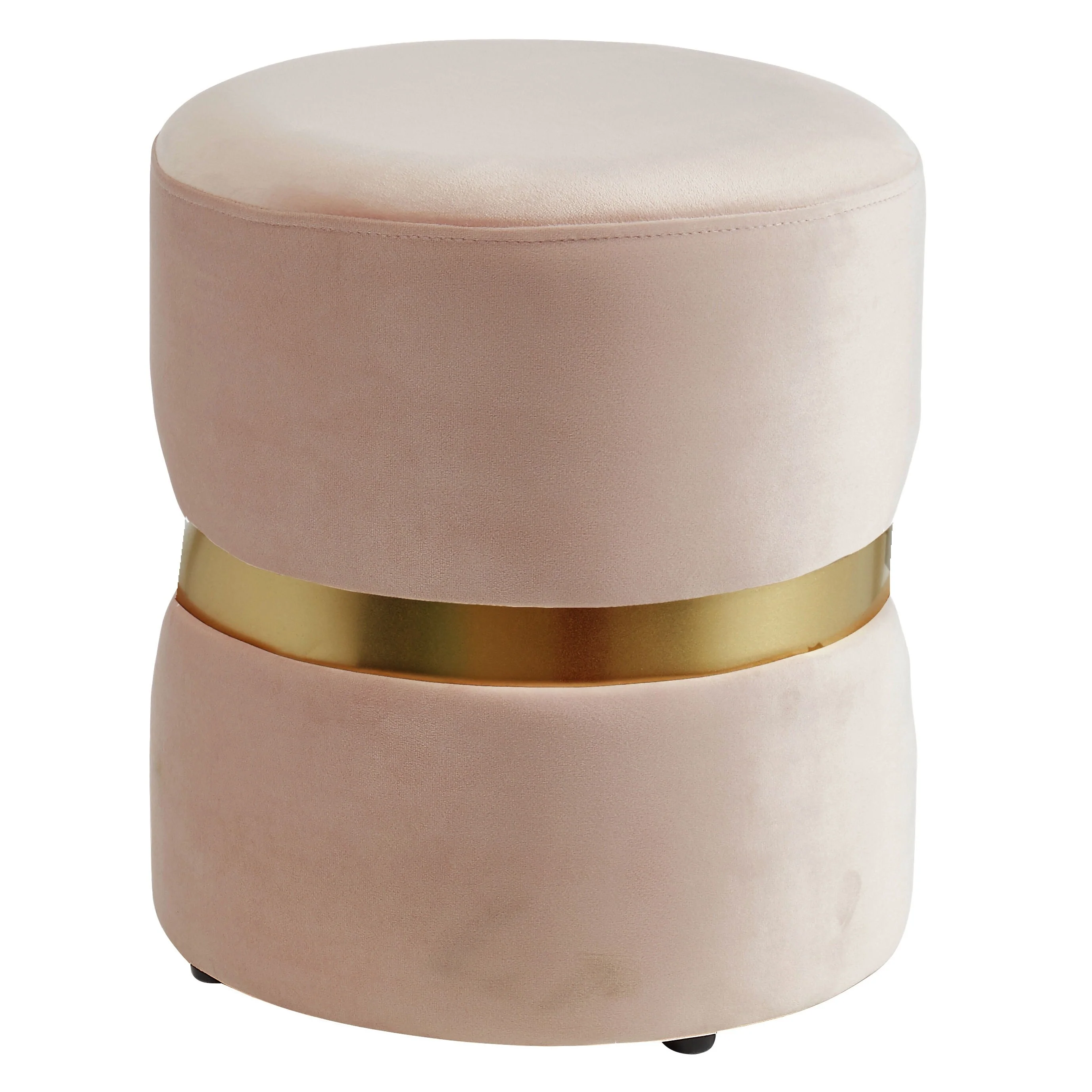 Silver Orchid Markus Round Modern Ottoman