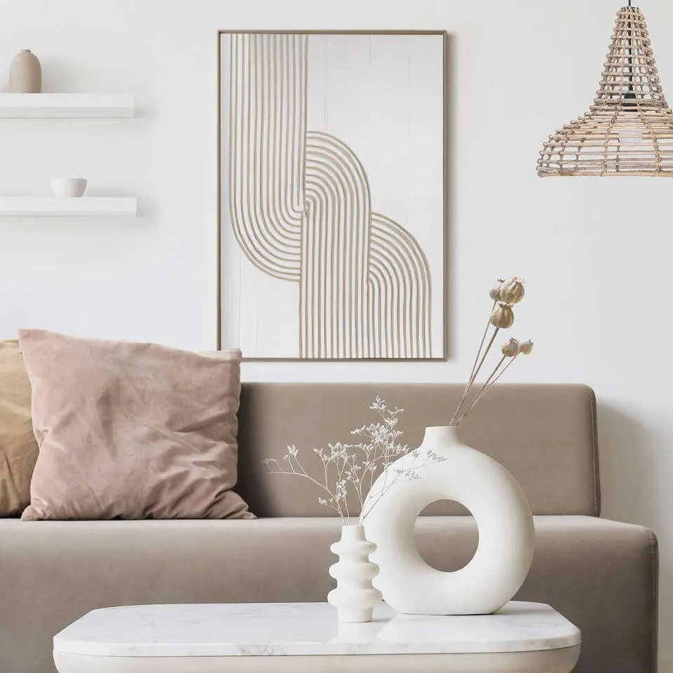 Schilderij 3D Art Strong - 70 x 50 - Beige