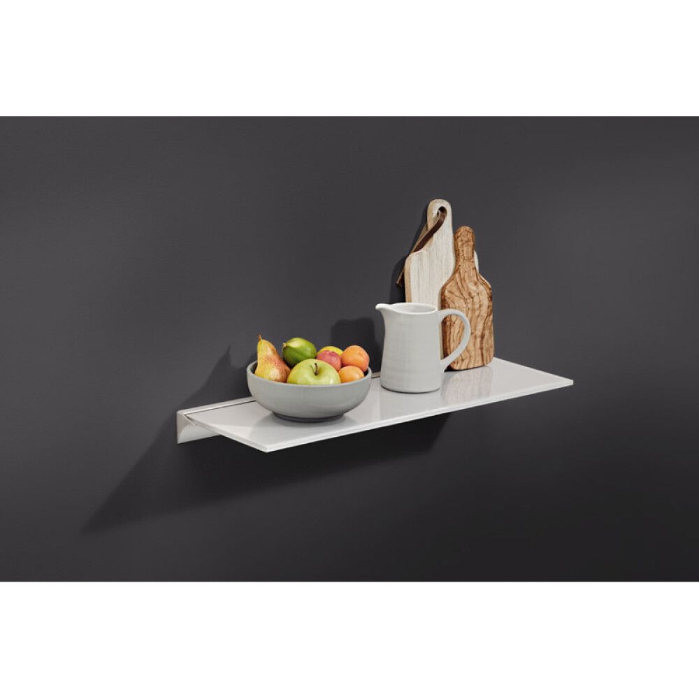 GLASSHYLLE DOLLE STANDARD 800X200X8 MM HVIT