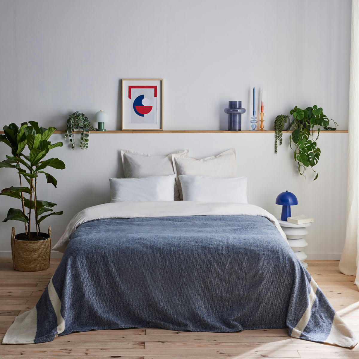 - Couverture Lima Bleu prusse 220x240 cm - DODO