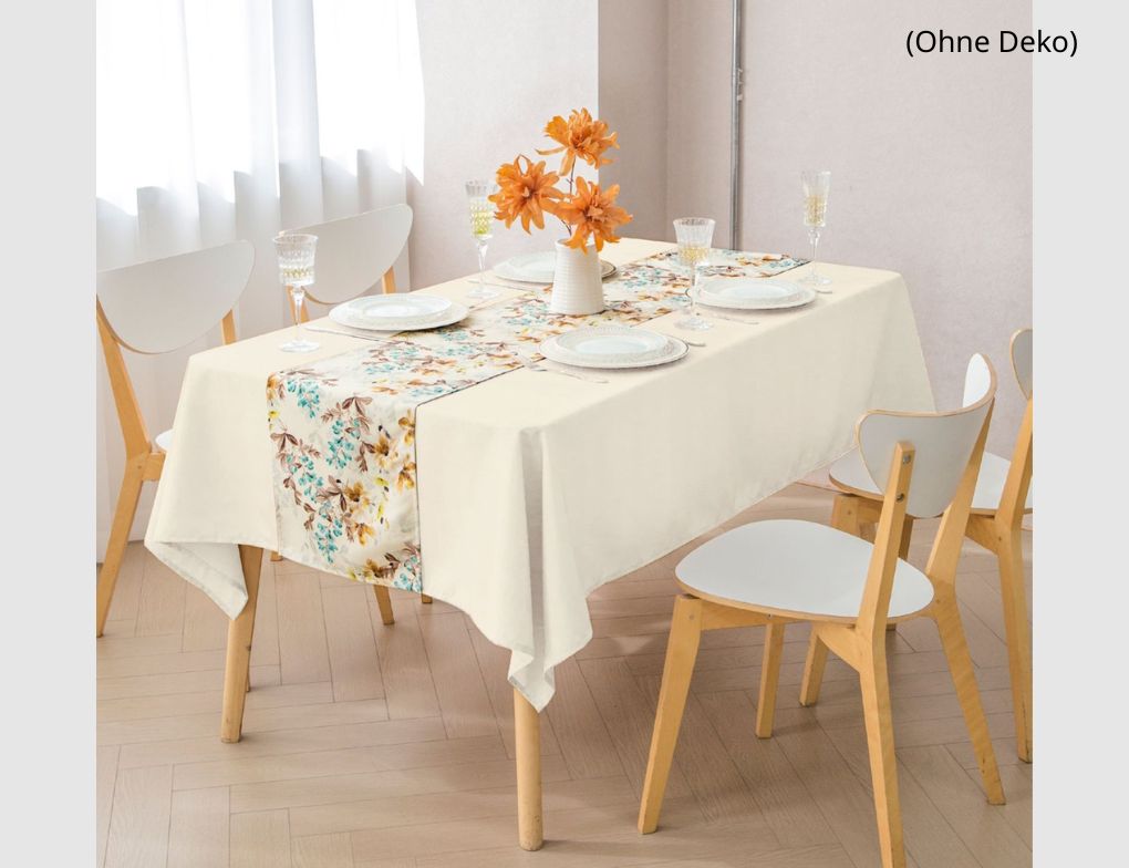Tischdecke mit Tischläufer Offwhite