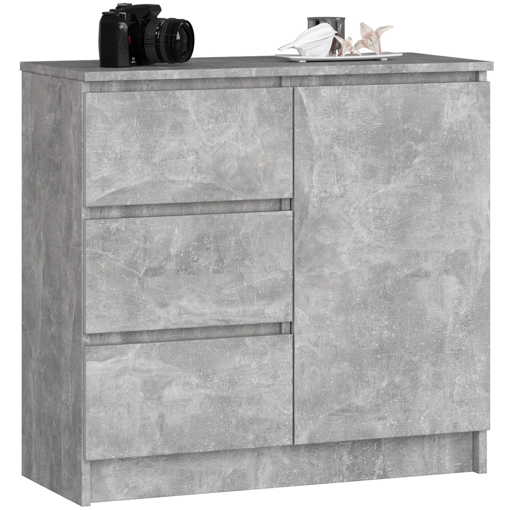 Komoda AKORD JERRY Szary Beton 80 cm Beton mat 80x35x77 cm