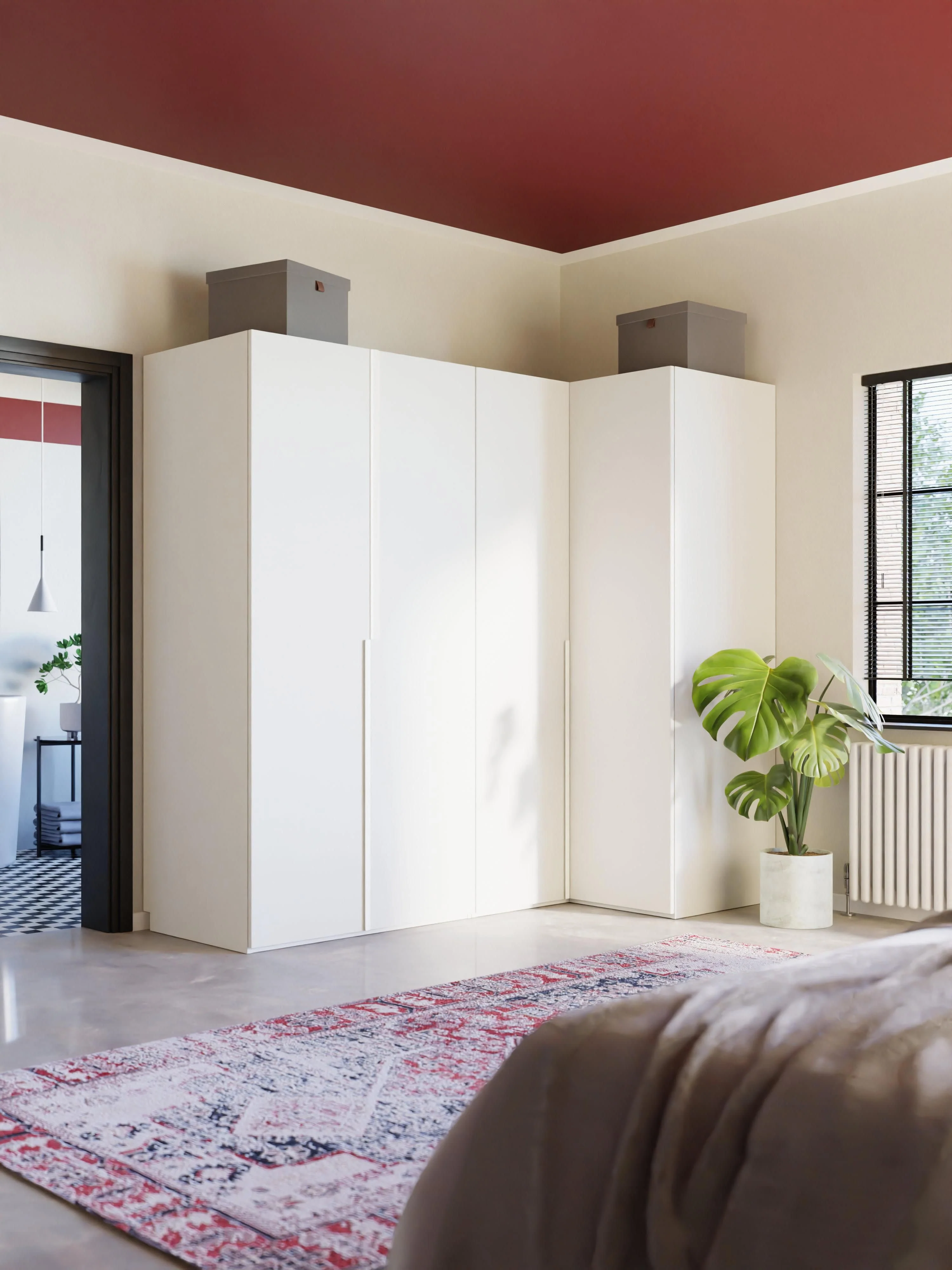 Modular-Eck-Kleiderschrank Leon, 215 cm Breite, in verschiedenen Größen