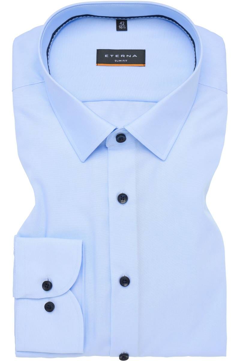 ETERNA Slim Fit Hemd hellblau, Einfarbig