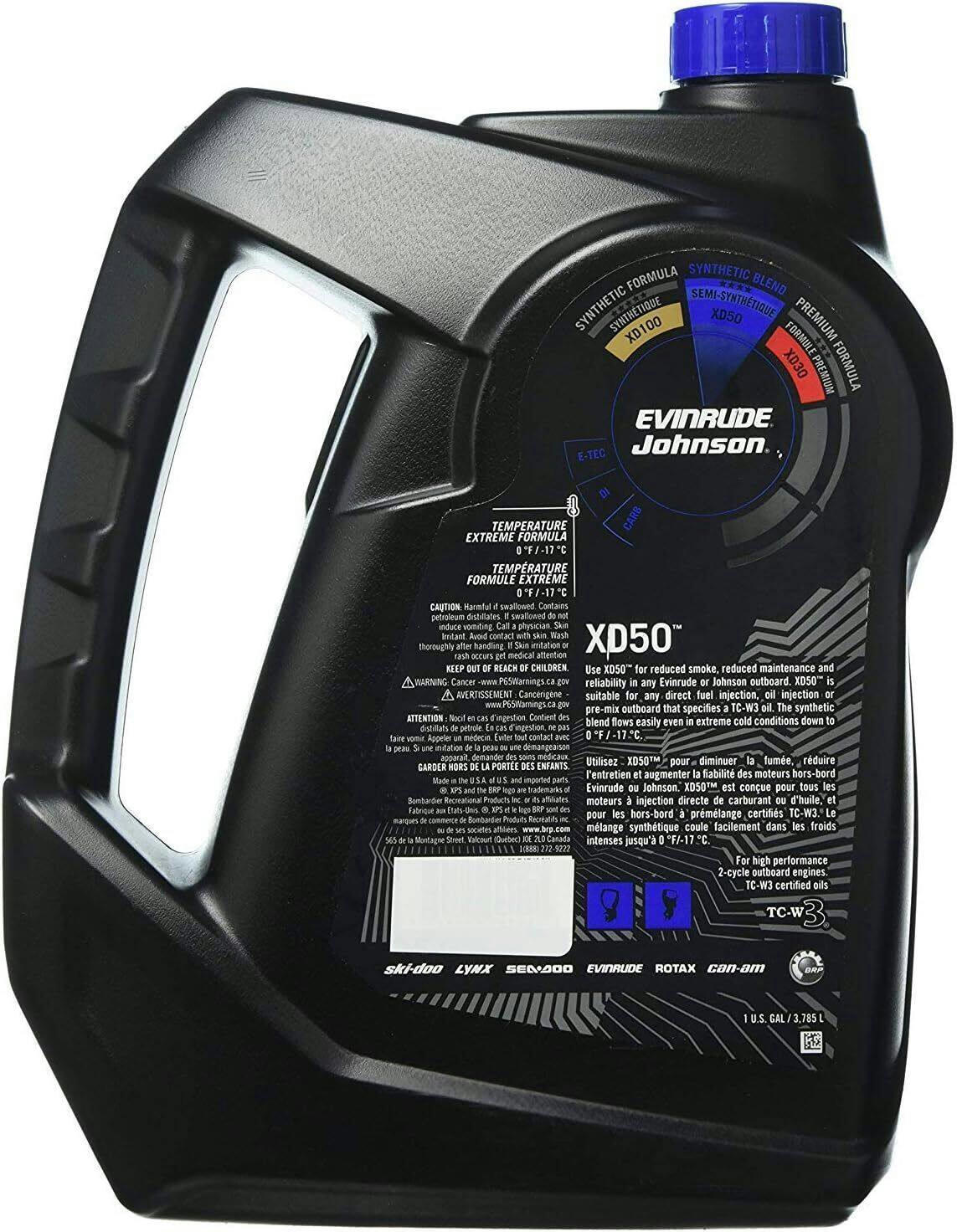 BRP XPS XD-50 XPS Marine Outboard Synthetic Blend Engine Oil TC-W3, 3.78-L