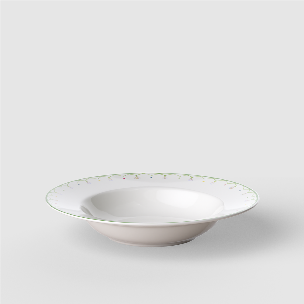 Colourful Spring Soup bowl - Green, 9.9'', Premium Porcelain
