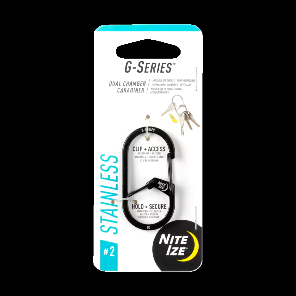 Nite Ize G-Series #2 Plastic Dual Chamber Stainless Steel Carabiner