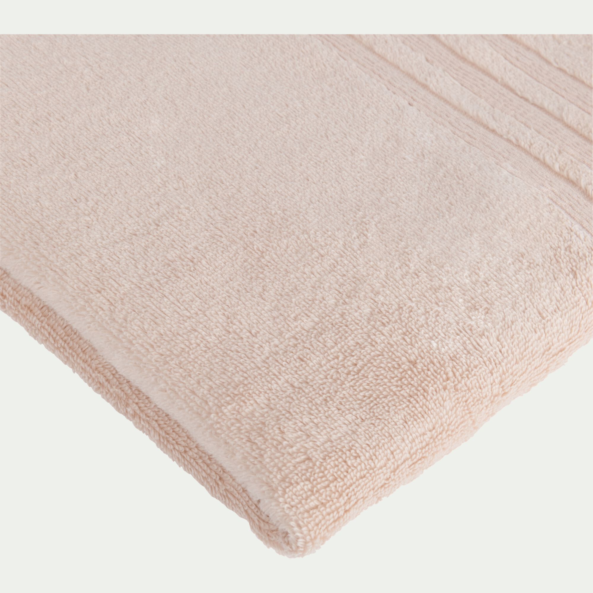 NOUN - Lot de 2 serviettes invité bouclette en coton - rose grège 30x50cm