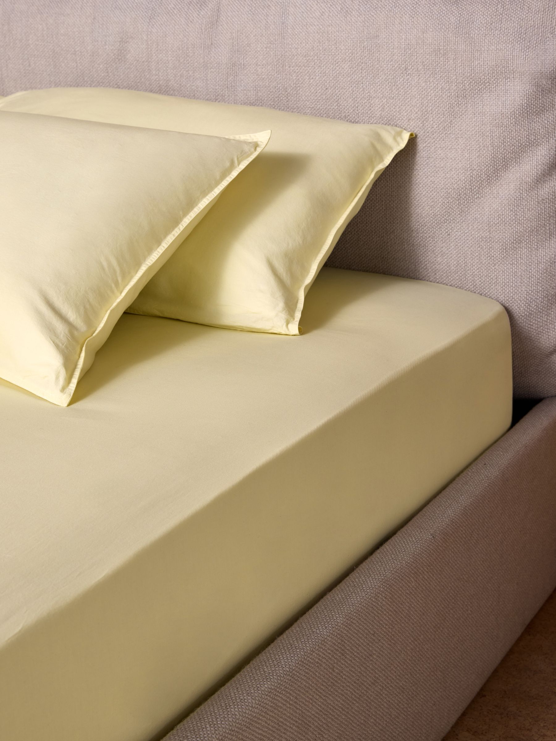 Cosy Washed Cotton Extra Deep Fitted Sheet in Buttermilk Yellow