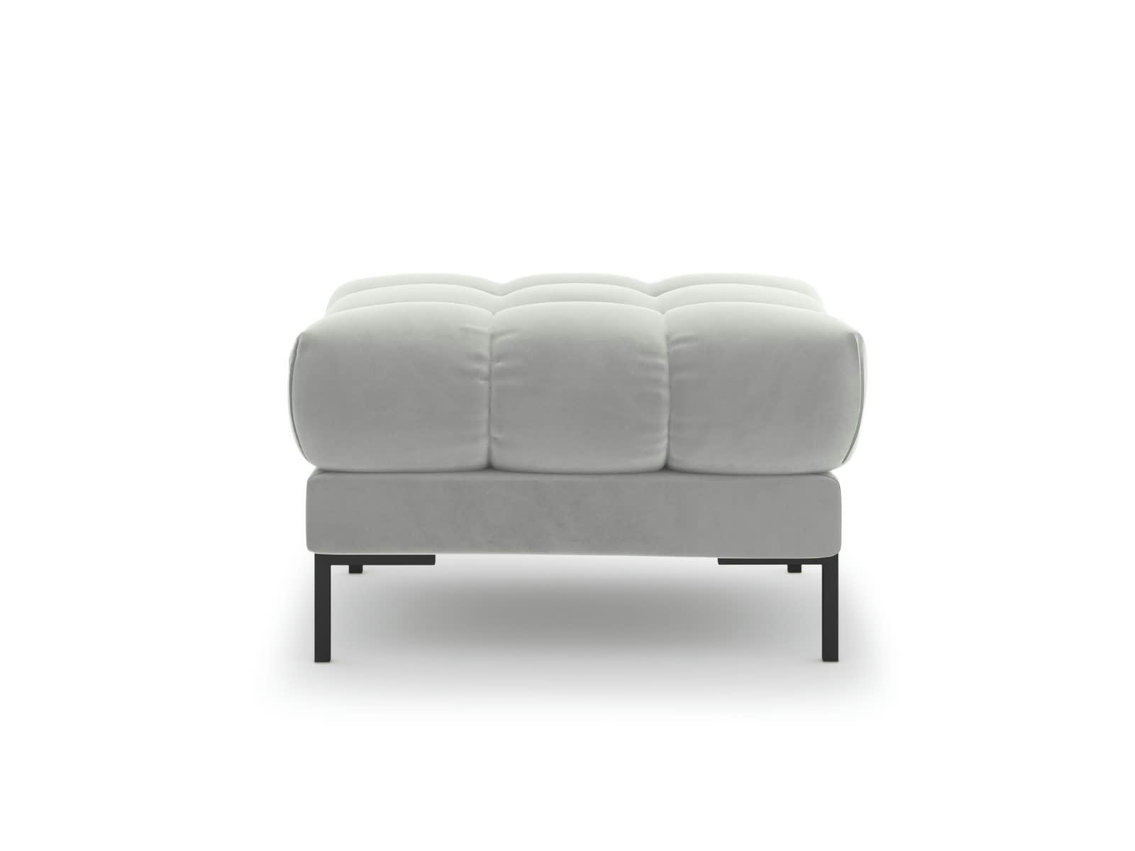 MAMAIA - Pouf 1 place en tissu velours argent