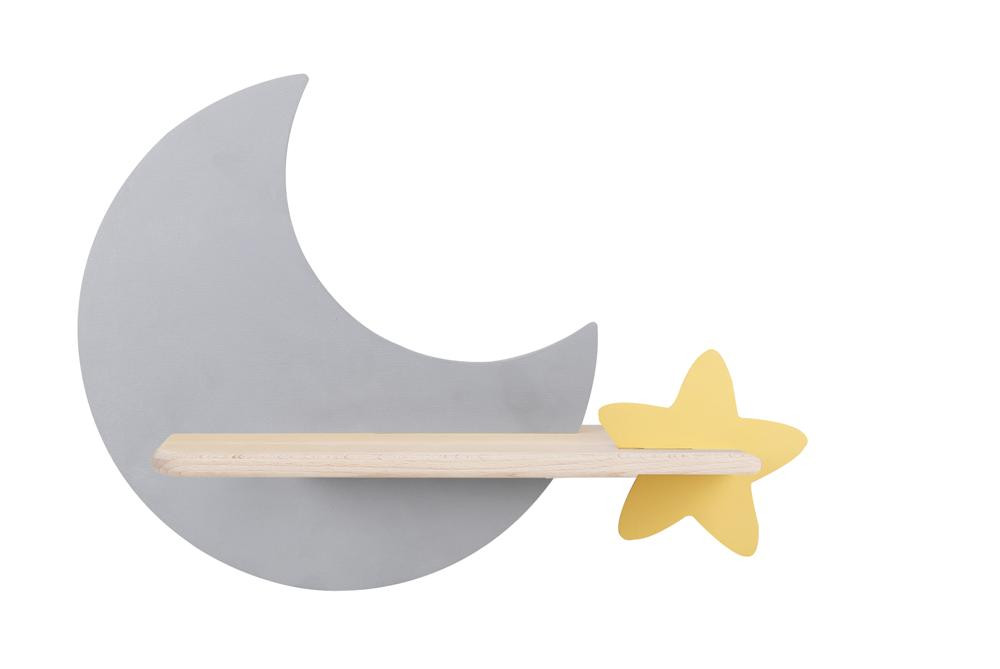 Moon KINKIET lampa ścienny 5w led iq kids szary złoty