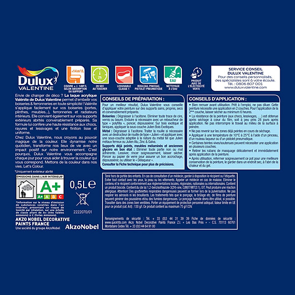 Laque Valénite Dulux Valentine Acrylique satin bronze terre cuite 500ml