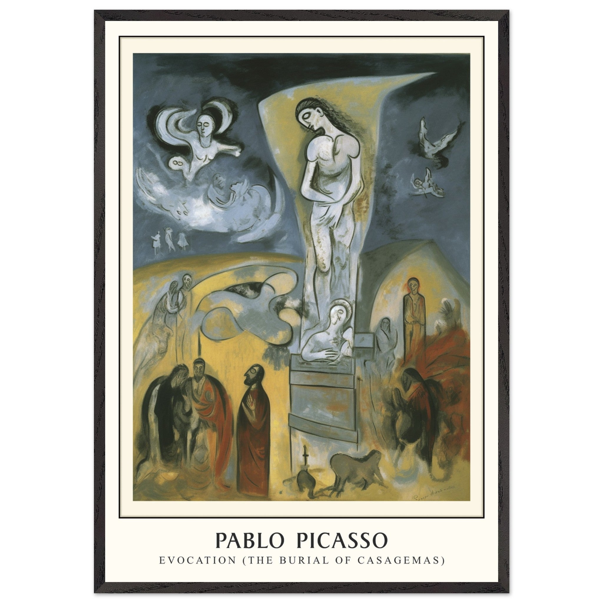 Artfulprints Poster met Lijst Pablo Picasso - Evocation  - 70x100 cm - Meerkleurig