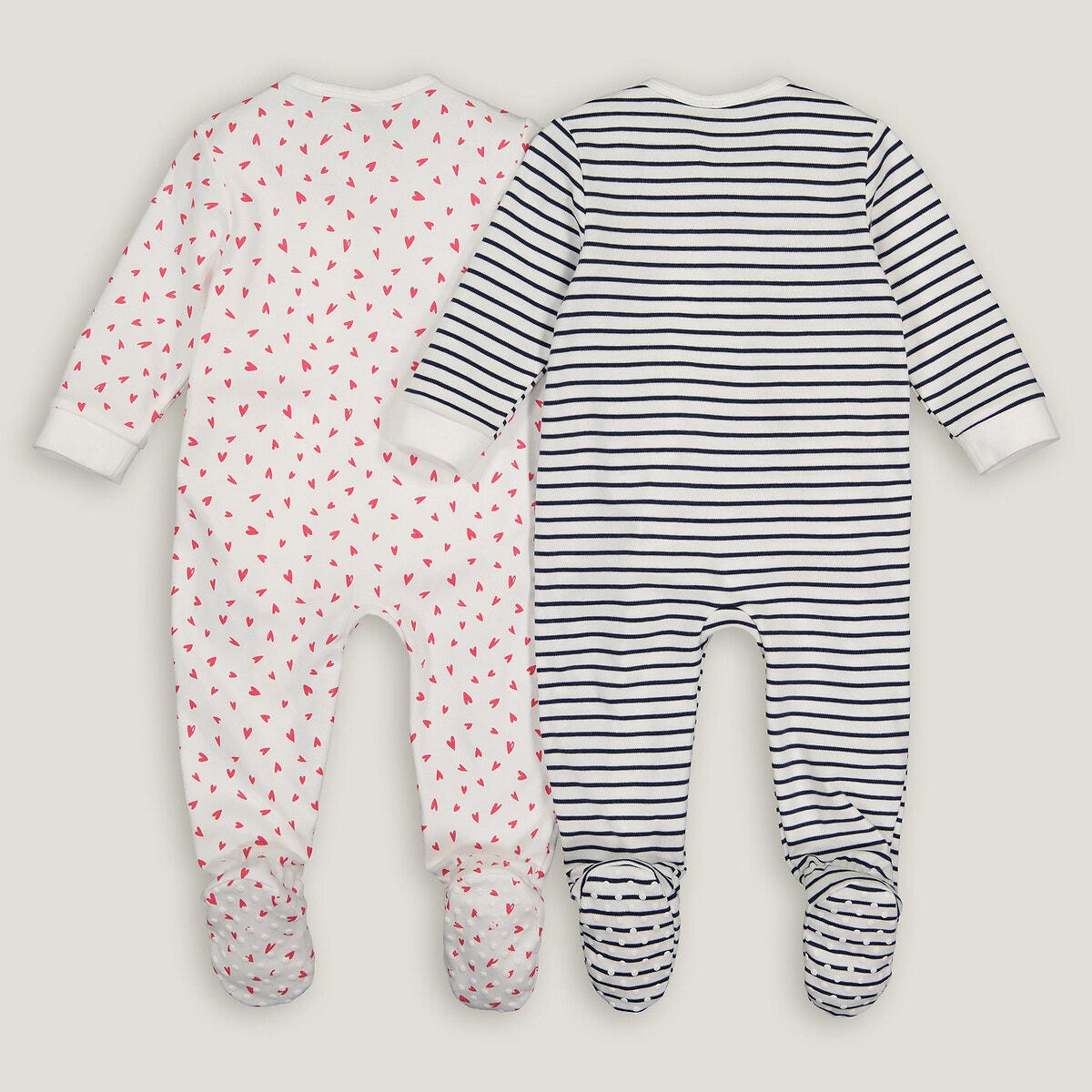 Lot de 2 pyjamas 1 pièce imprimés en coton