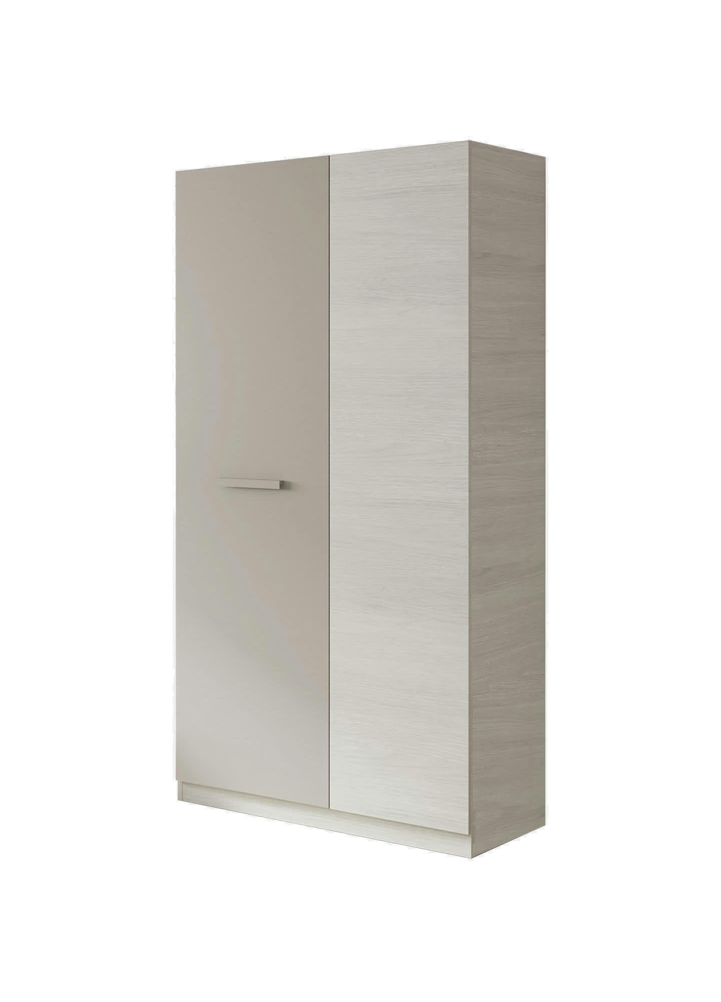 ABILENE - Garde-robe 2 portes battantes effet bois blanc et marron