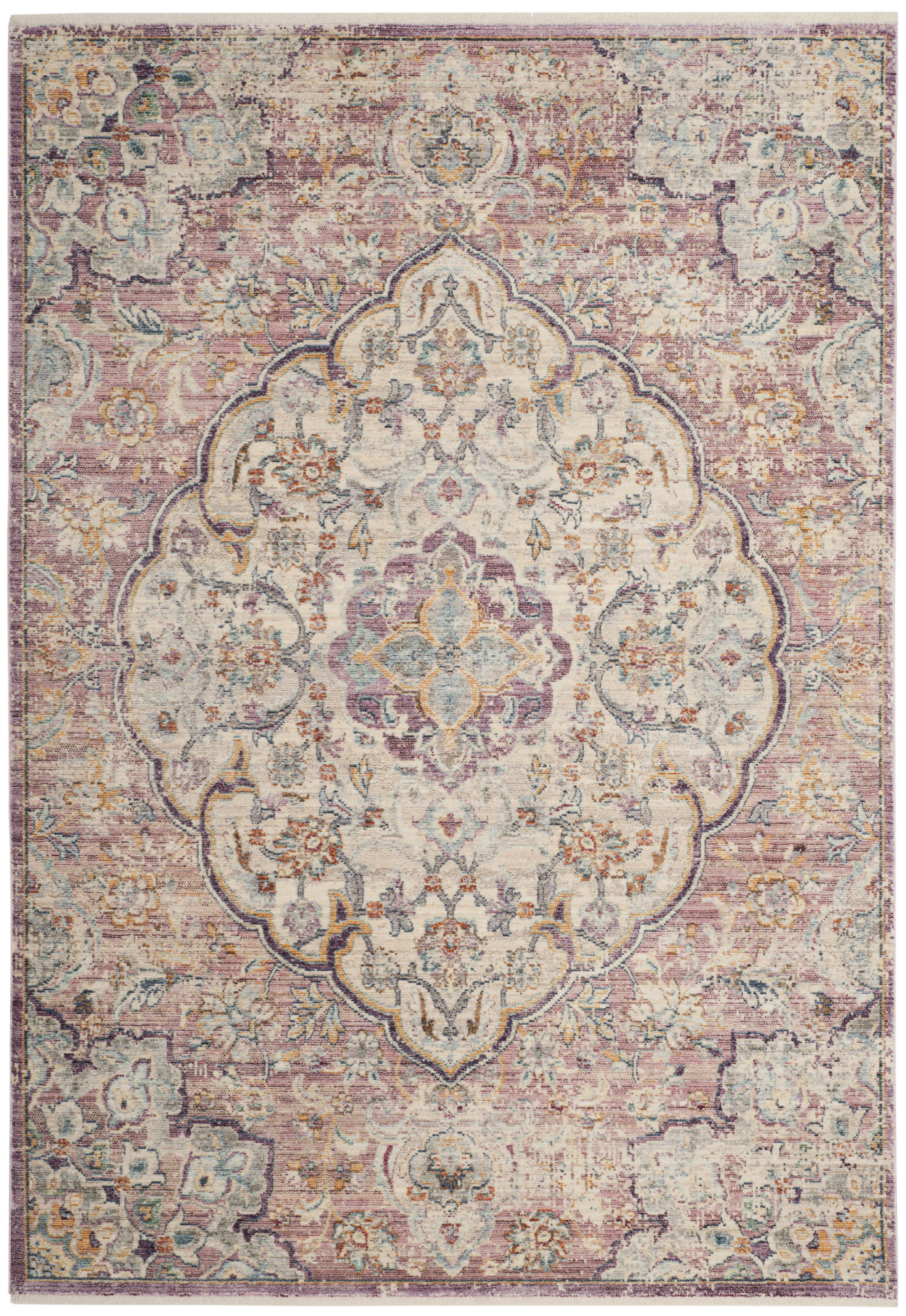 ILLUSION - Tapis de salon interieur en crème & rose, 183 x 274 cm