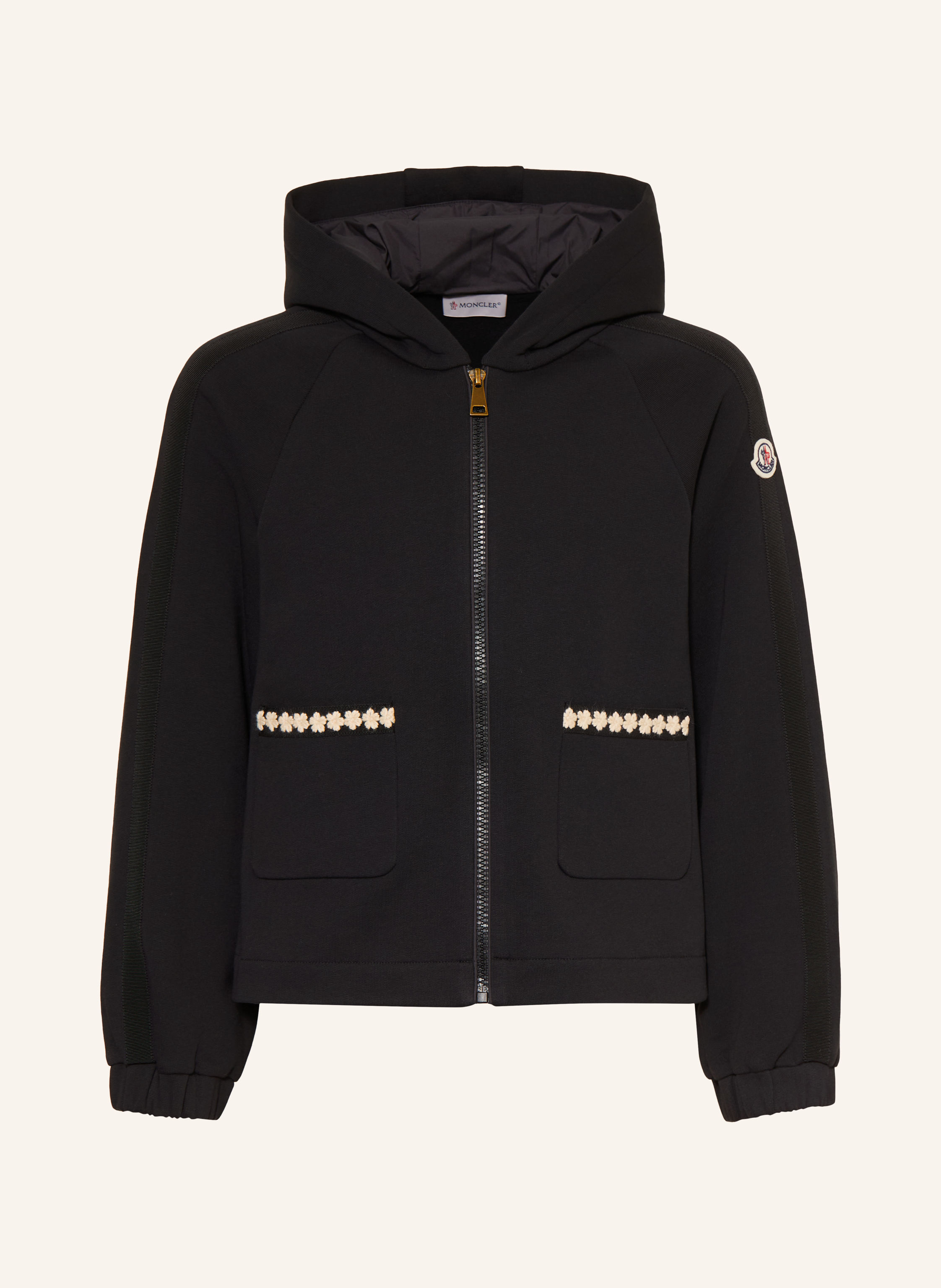 MONCLER enfant Sweatjacke mit Galonstreifen
