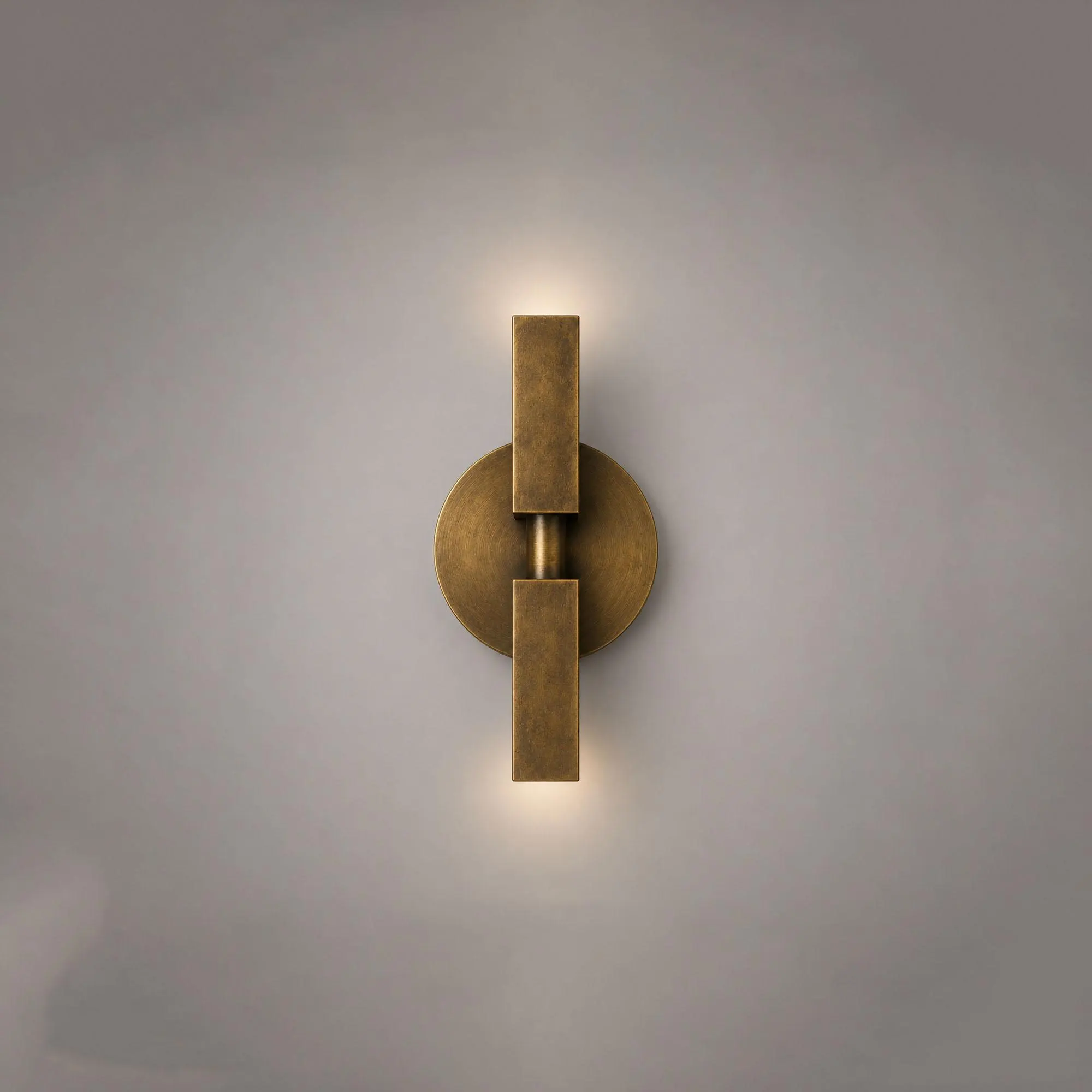 Hollow Brass Dual Head Sconce | Mid Century Bathroom Vanity Light | Antique Finish Lamp