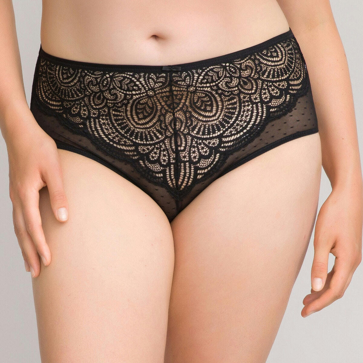 Culotte haute en dentelle et tulle plulmetis