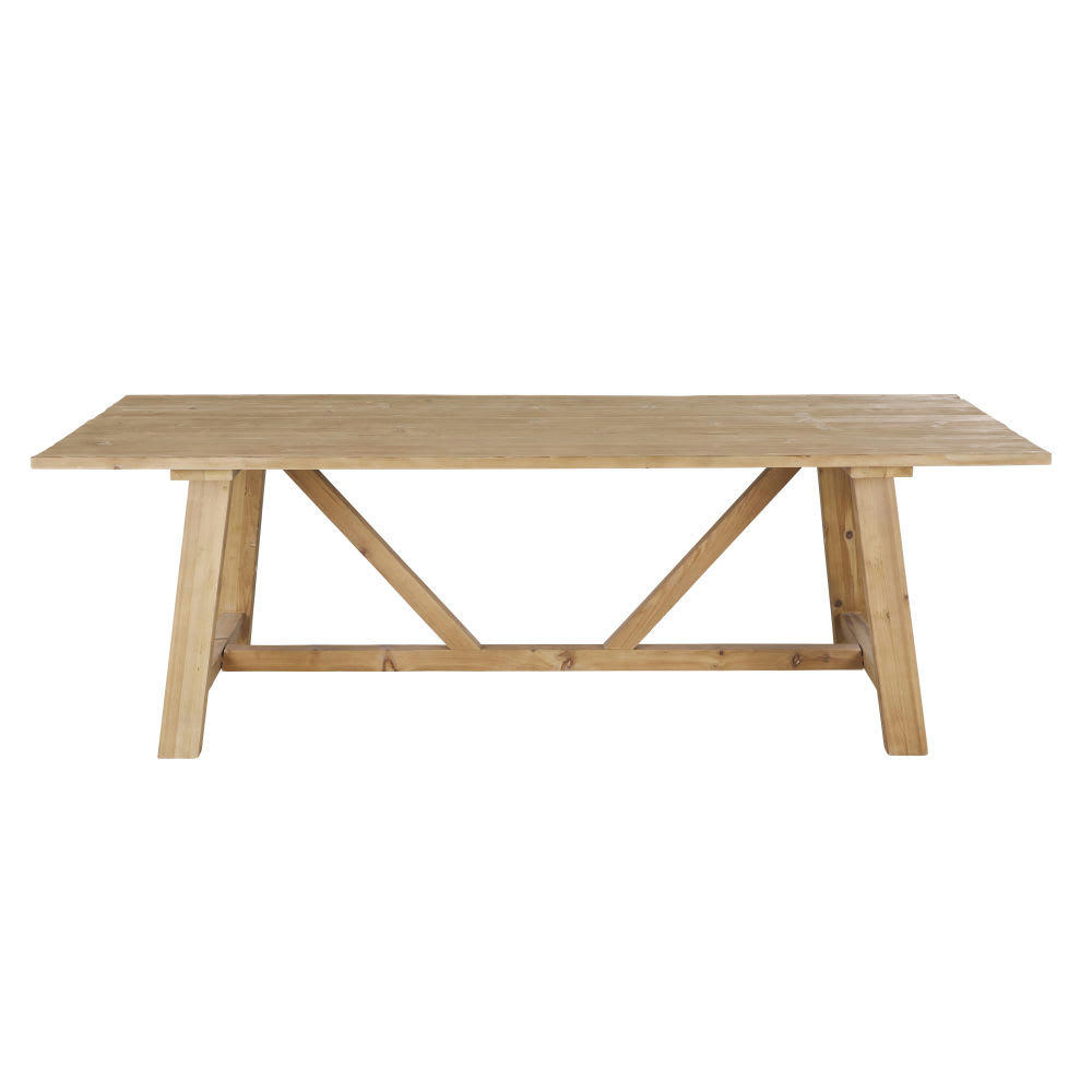 Kinfolk - Table à manger en bois de pin recyclé 10/12 personnes L240