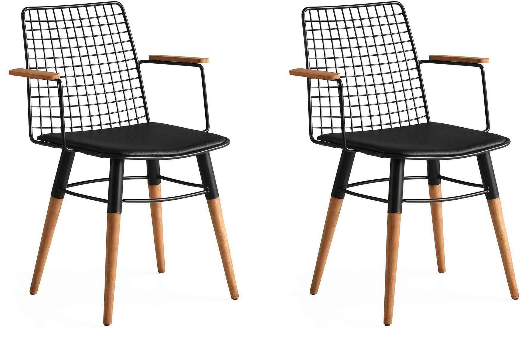 GALLEN - Chaise en métal trend (lot de 2)