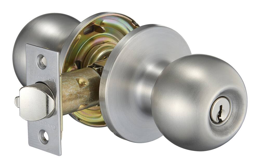 Garrison Privacy Ball Door Knob Lock Set, Stainless Steel