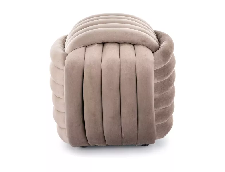 Pufa BRUNI VELVET ciemnobeżowa