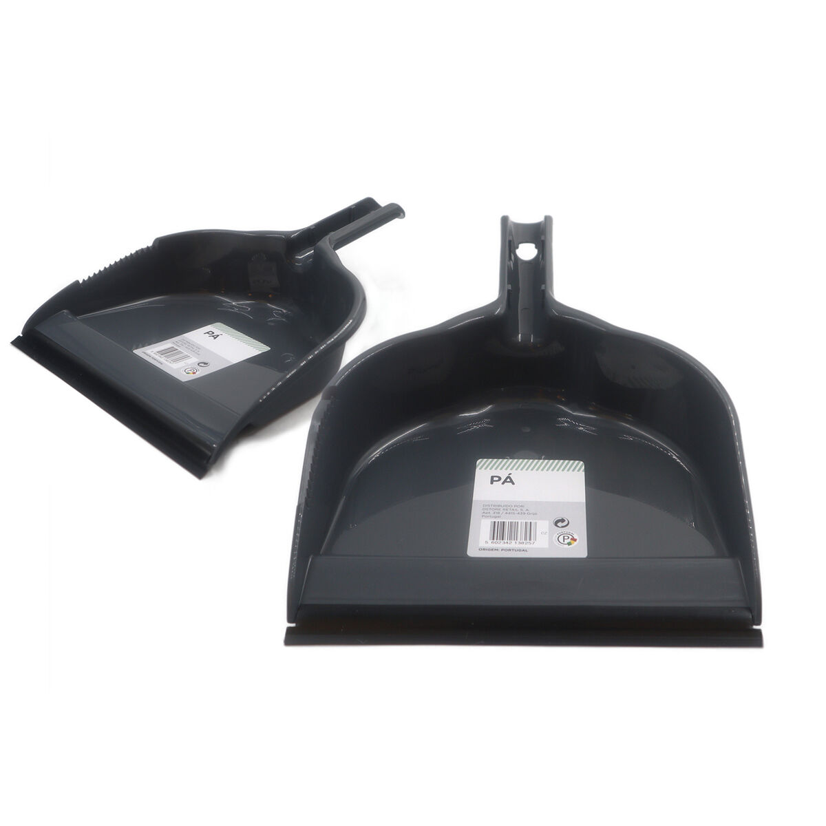 Apanhador de lixo cinza com borracha