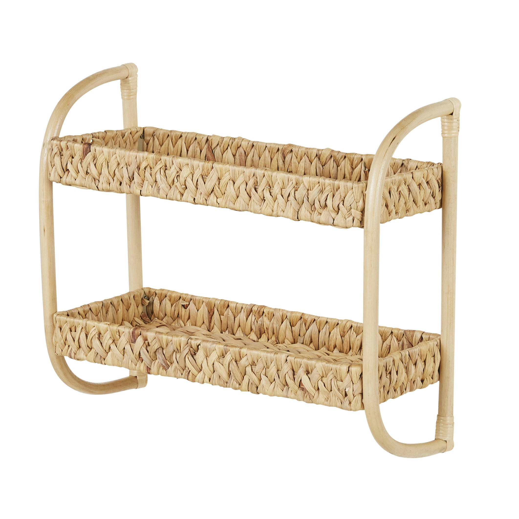 ALBANE - Etagère murale en jacinthe d'eau et rotin