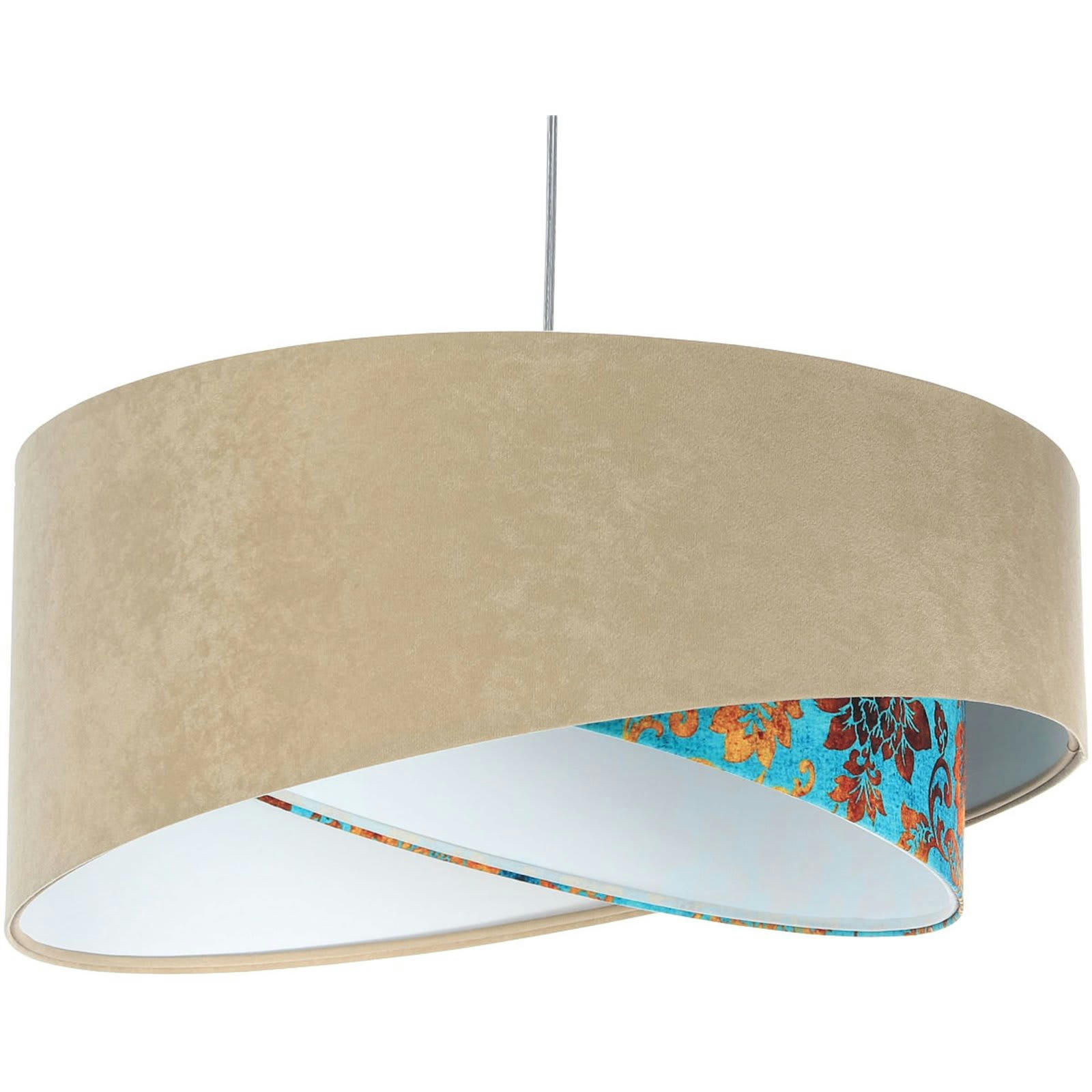 ASYMETRIC - Suspension Tissu Beige 50x50x25 cm