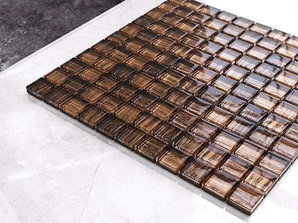 Mosaïque en verre sur filet pour salle de bain ou cuisine 30 cm x 30 cm - The doors