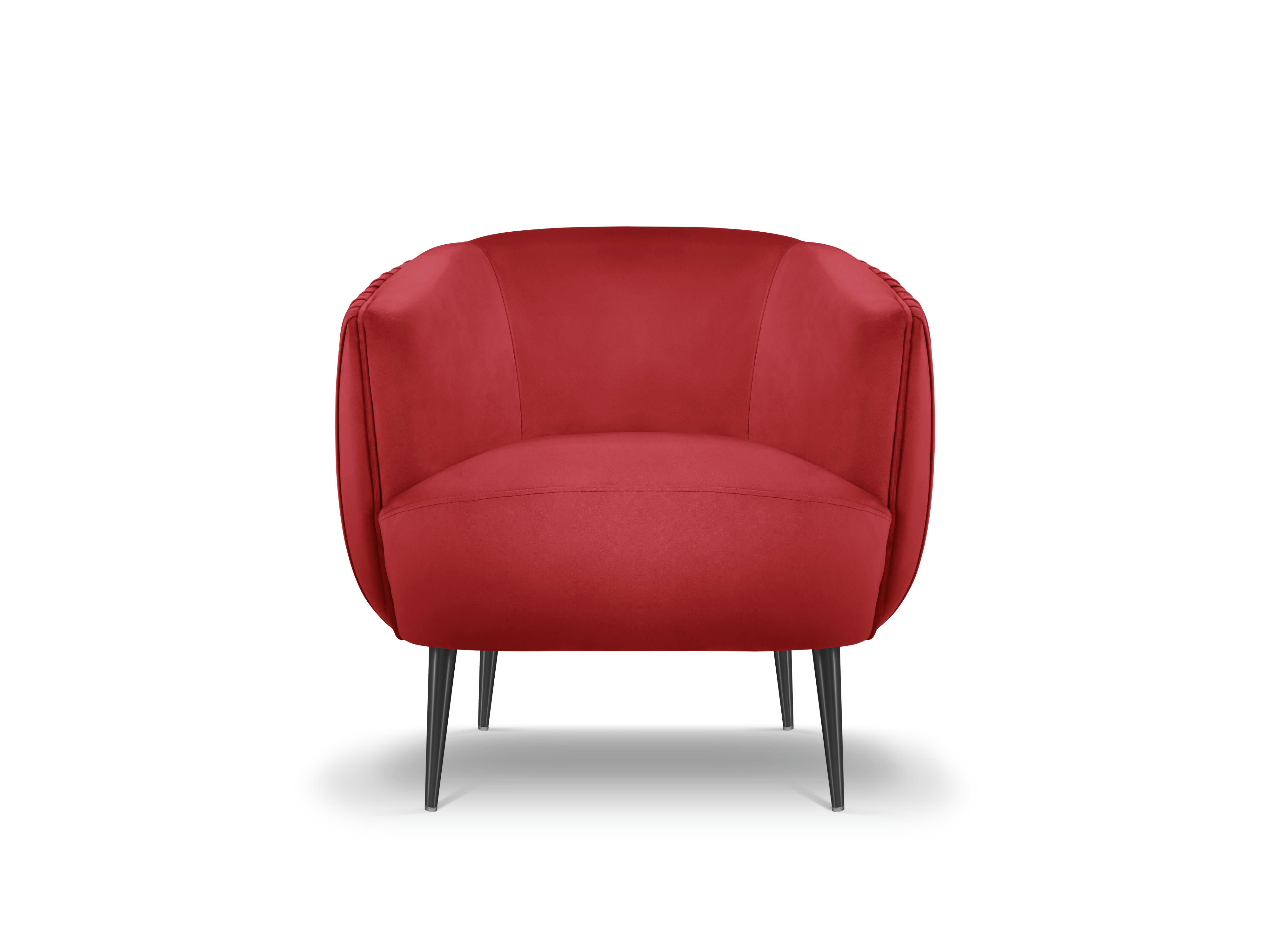 MOSS - Fauteuil en velours rouge