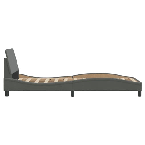 NNEVL Bed Frame with Headboard Dark Grey 90x190 cm Fabric