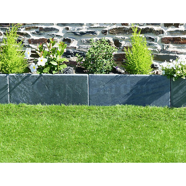Bordure Ardoise Patinée 50 cm - Pack 24 pièces - 12 mètres