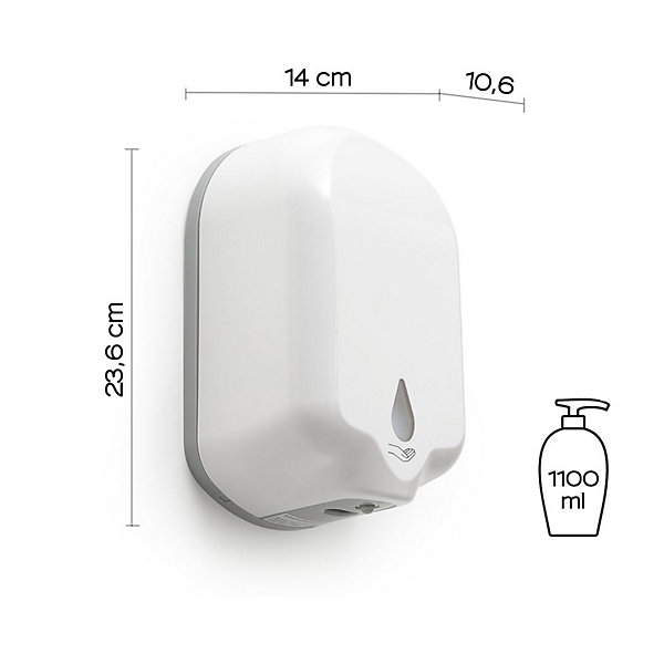 Distributeur De Savon Liquide 1100Ml En Abs Blanc Avec Cellule Photoélectrique Jelly