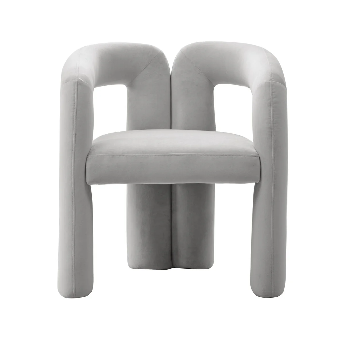 Modrest Mulgrew Modern Light Grey Velvet Dining Chair