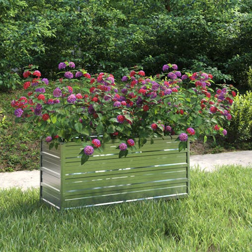 NNEVL Garden Raised Bed 100x40x45 cm Galvanized Steel Silver