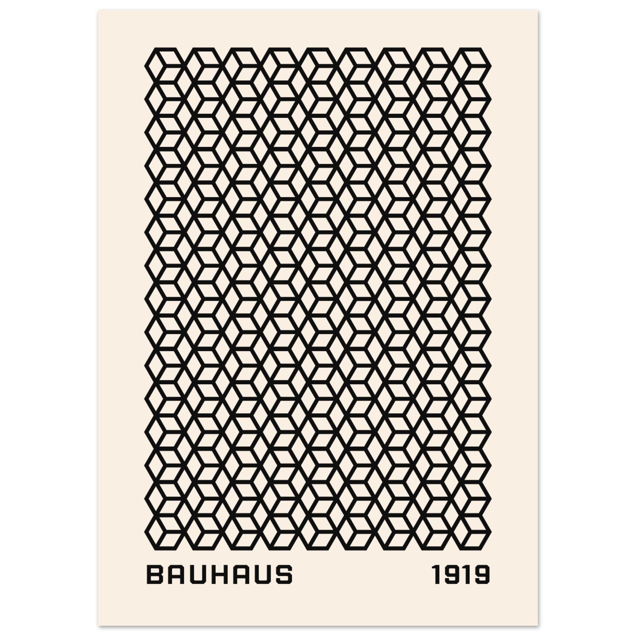 Artfulprints Poster Bauhaus - 1919 beehive  - 50x70 cm - Zwart / Wit