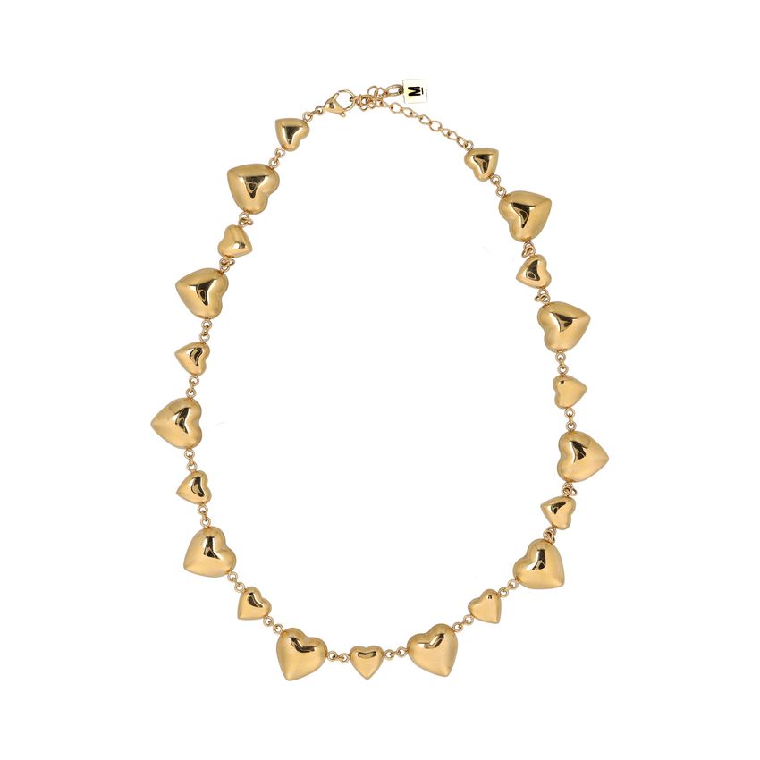 Manfield Goudkleurige hartjes ketting