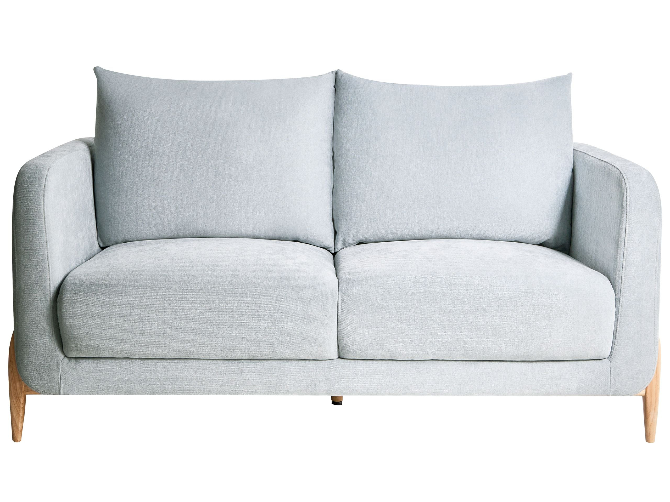 Tapicerowana sofa szenila 2-osobowa błękitna