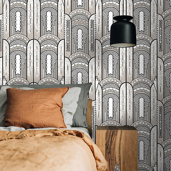 Papier peint art déco à motifs géométriques - 425x260 cm (l x h)