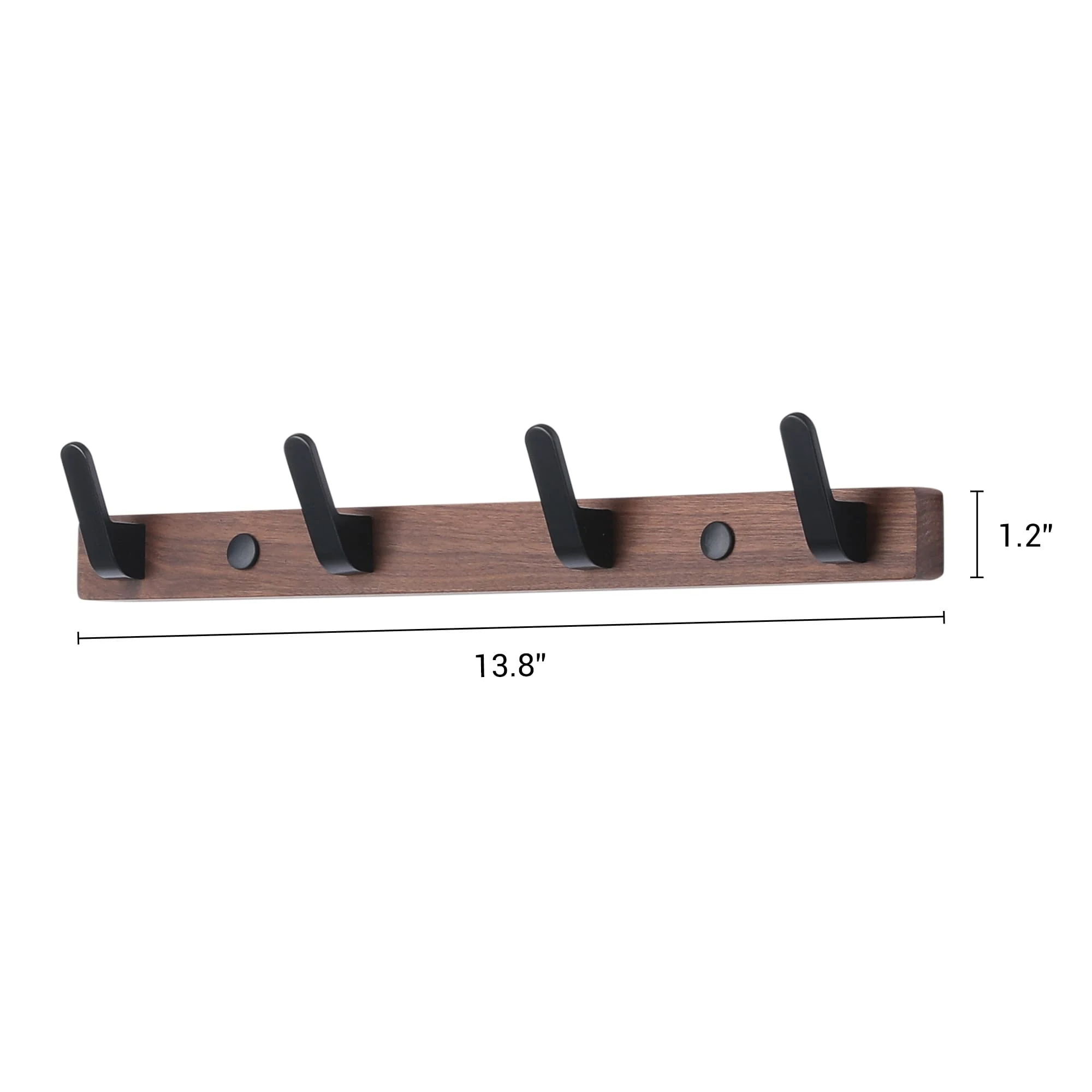 1 Pack Coat Rack Wall Mount, Wall Hooks for Hanging with 4 Hooks - 13.8*1.2in