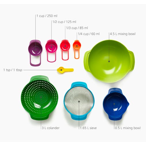 Joseph Joseph 9 Nest Plus 9pc Bowl Set Food Preparation Multi Colour 40031
