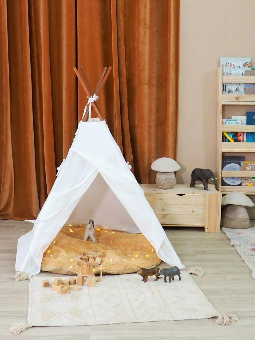 MINI ONES - Tapis lavable en coton beige 70x100