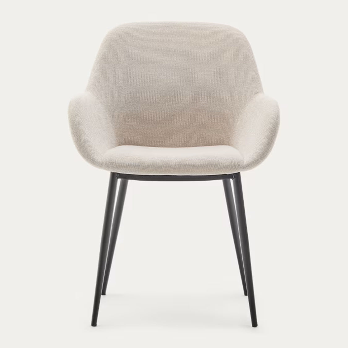 Kave Home Konna Eetkamerstoel - Beige / Zwart