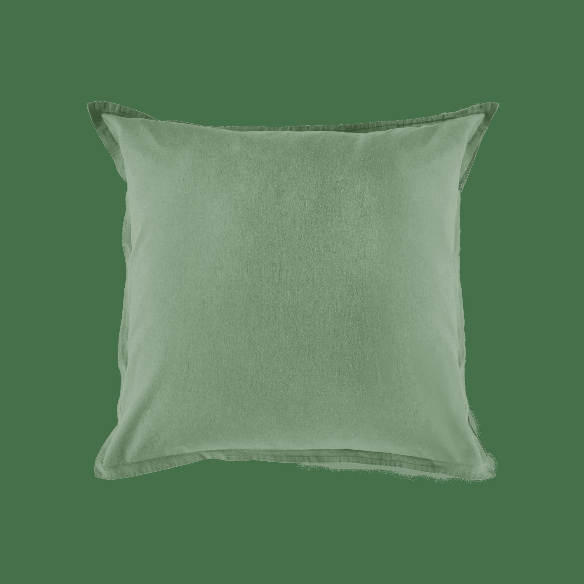FLANDRES - Taie d'oreiller en coton lin lavé vert amande 65 x 65 cm