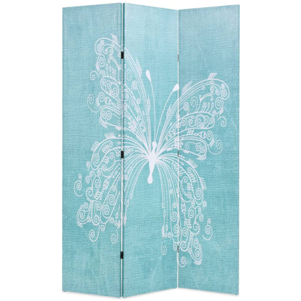 Parawan Składany Dekoracyjny Parawan Panelowy Niebieski Motyl 120x170 cm