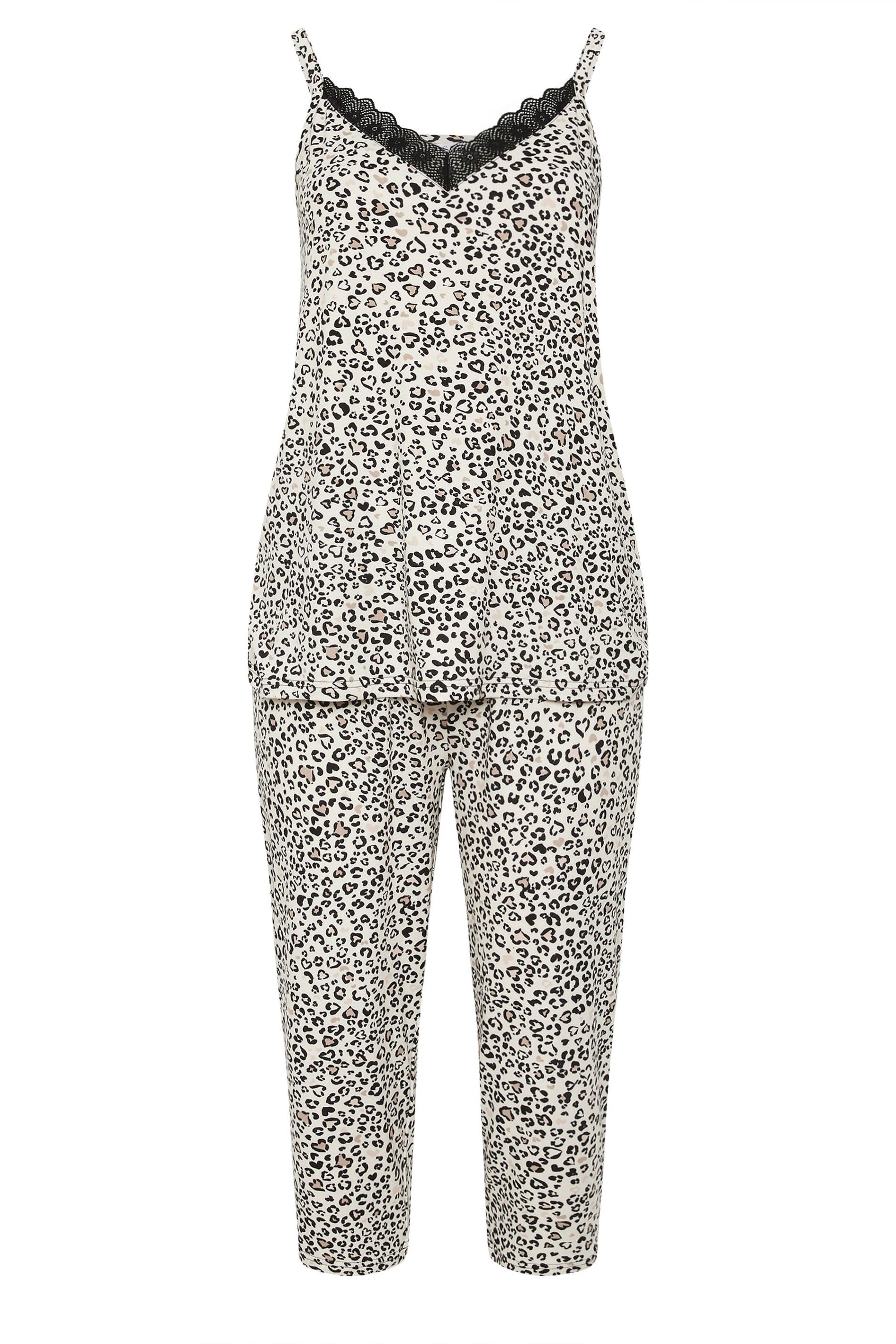 Yours Leopard Soft Touch Cropped Pyjama Set