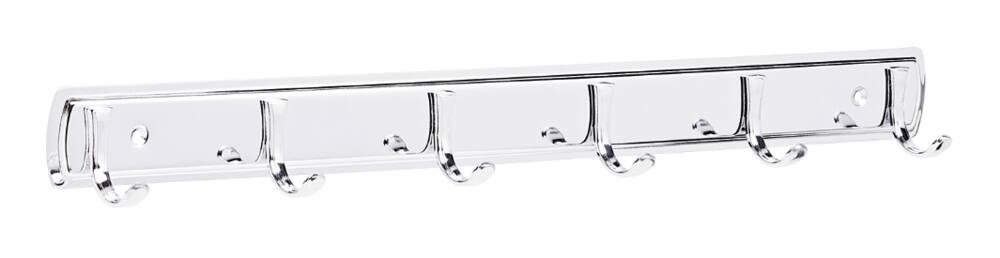 Peerless Stainless Steel 6-Hook Rail, Chrome, 19-in