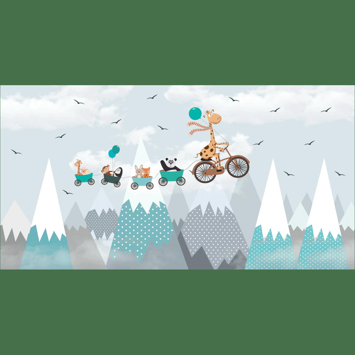 - Papier Peint animaux en voyage 250x480cm